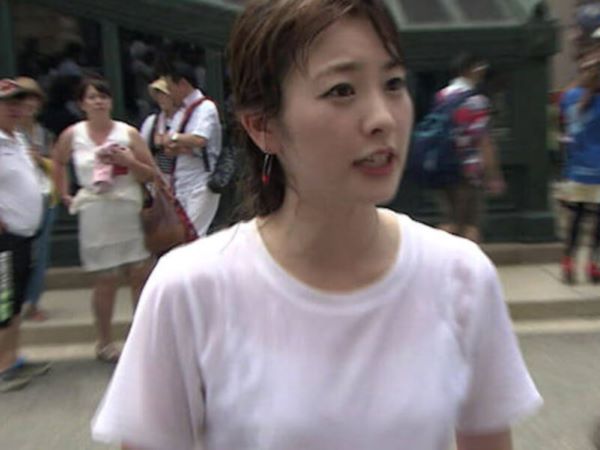 女子アナ 透けブラ ブラ線 テレビ キャプ エロ画像 2